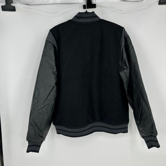 Nike Sportswear Oversized Wool Leather Destroyer Jacket Womens M FN3672 Black - Picture 5 of 14